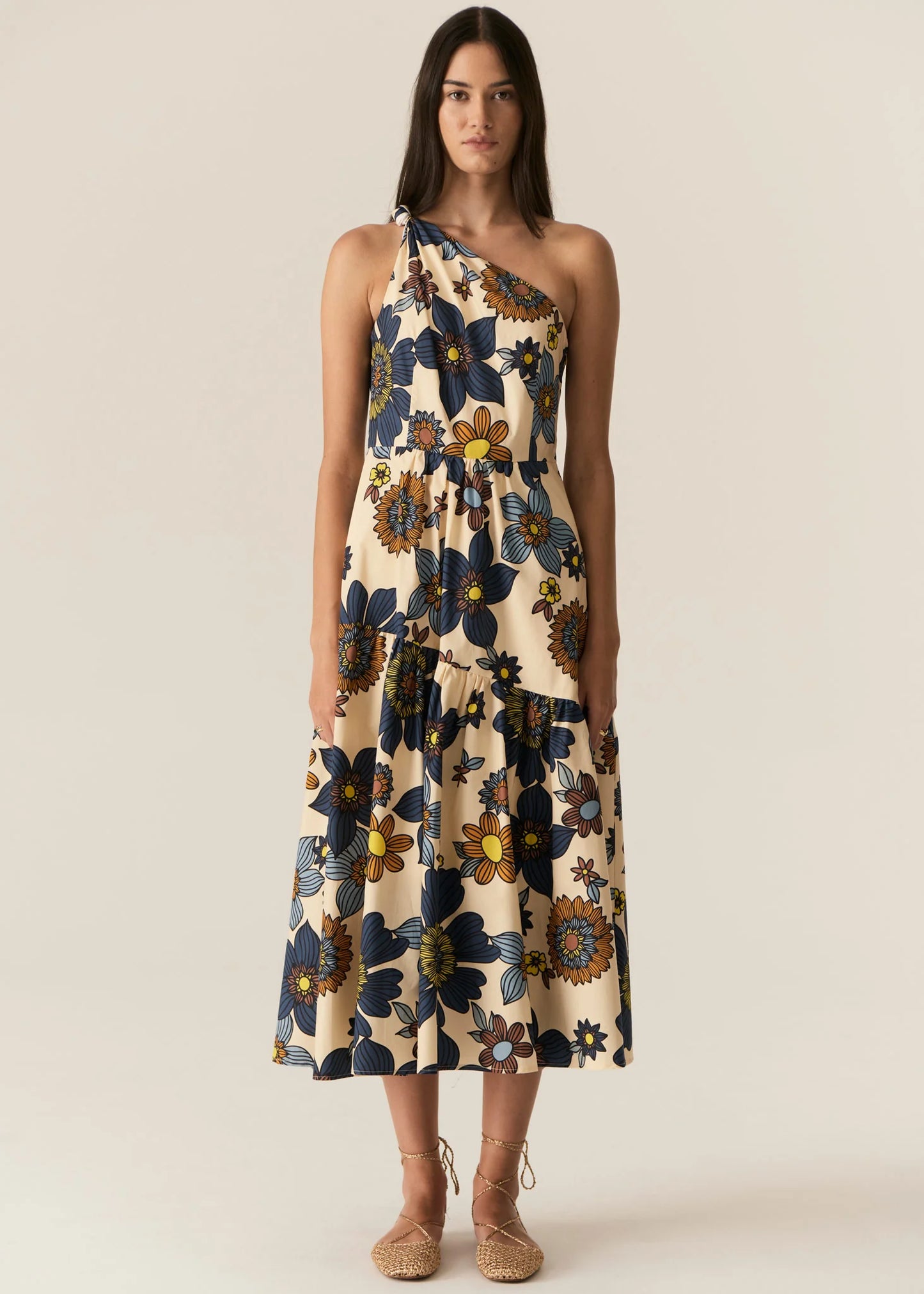 POL - Thora One Shoulder Dress Thora Print