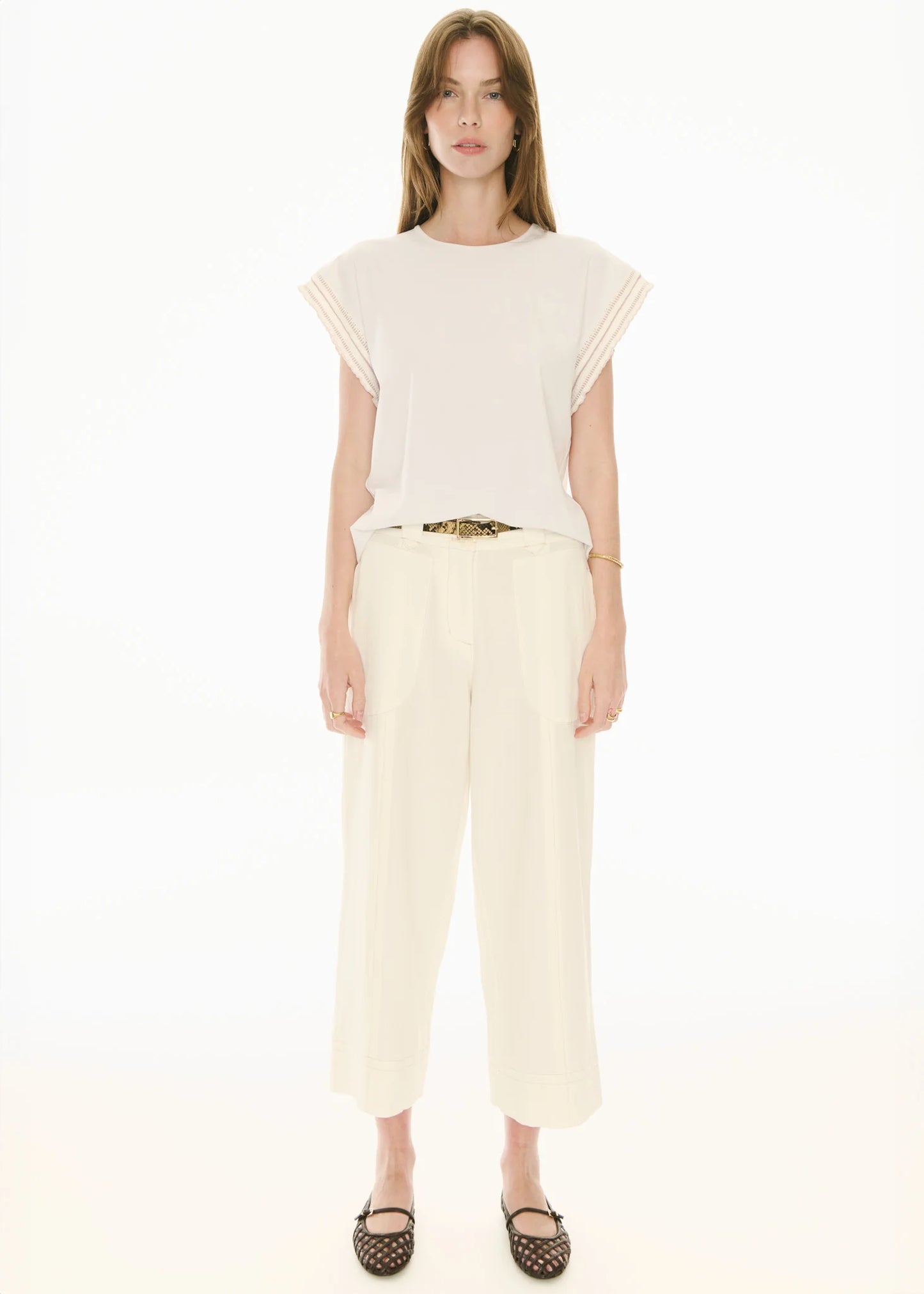 POL - Oskar Cropped Pant  Ecru