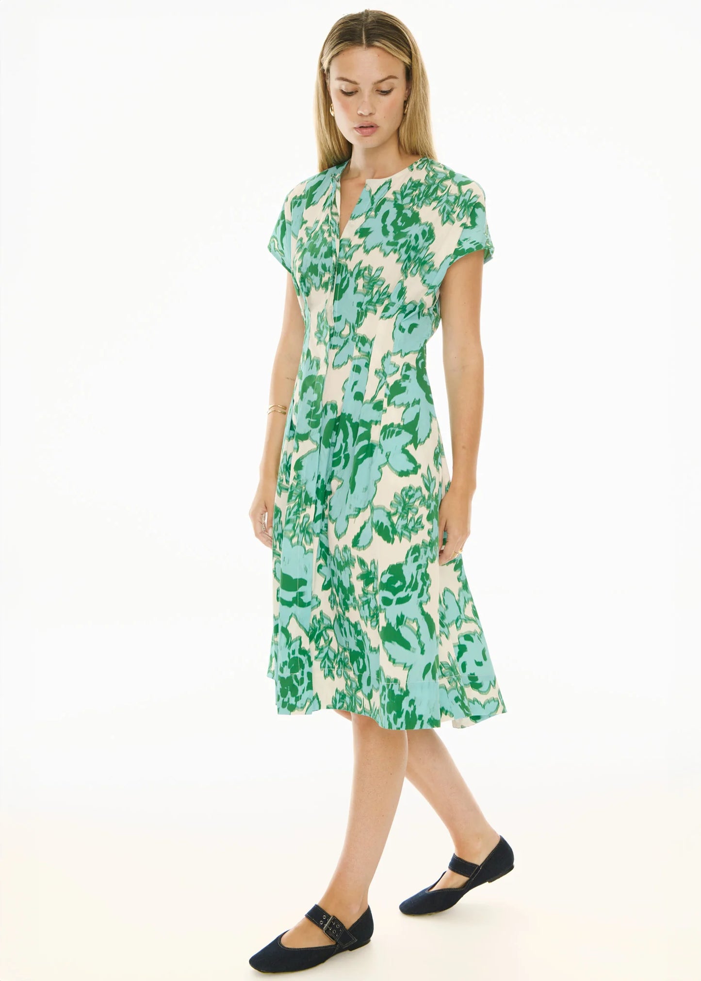 POL - Jaine Tucked Dress Static Floral