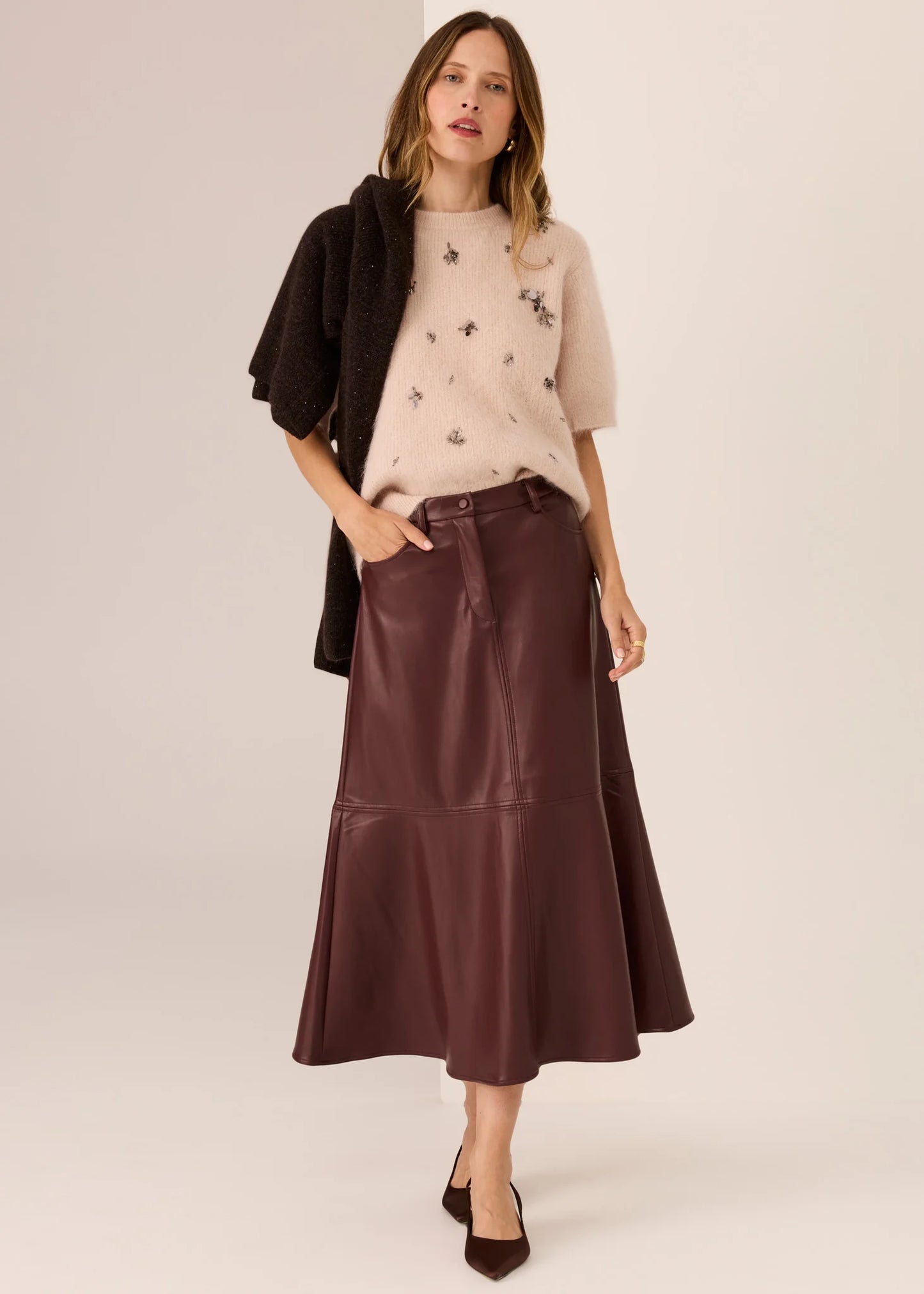 POL - Haviland Beaded Knit Tee Blush