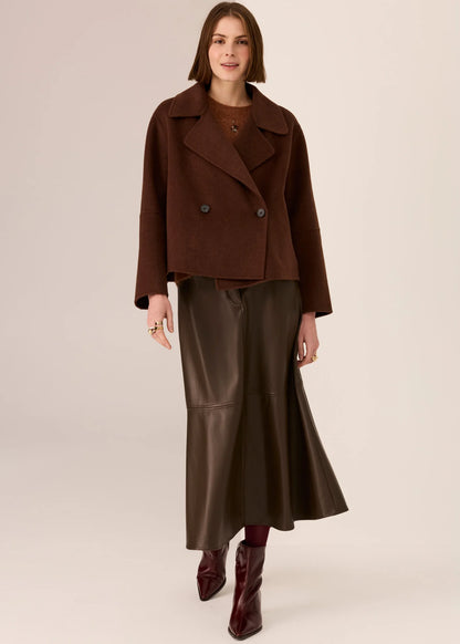 POL - Cohen Cropped Wool Coat Walnut
