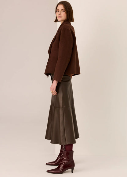 POL - Cohen Cropped Wool Coat Walnut