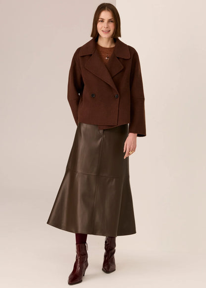 POL - Cohen Cropped Wool Coat Walnut