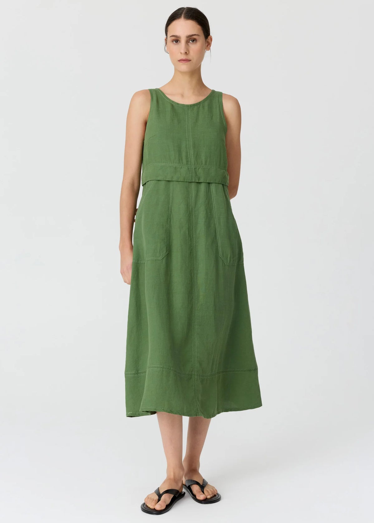 POL - Frankie Double Layer Dress Fern