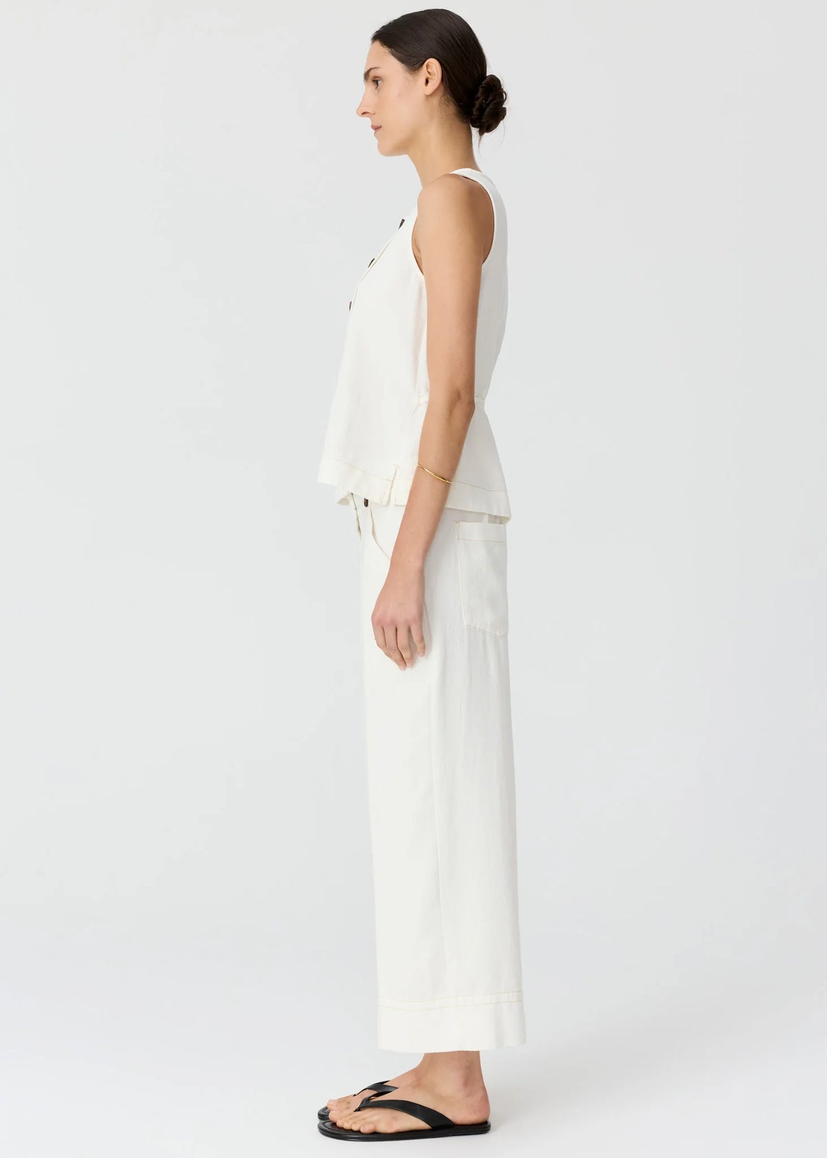 POL - Anise Crop Denim Pant Chalk
