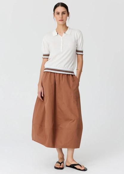 POL - Dahlia Knit Polo White/Toffee