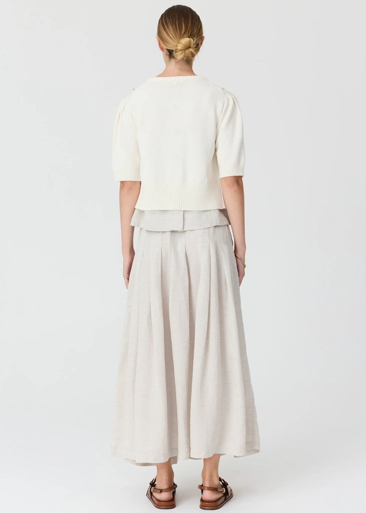 POL - Viloa Beaded Short Sleeve Cardigan Chalk