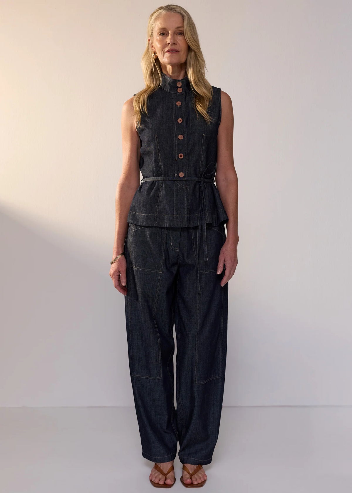 POL - Ozzy Denim Top Dark Denim