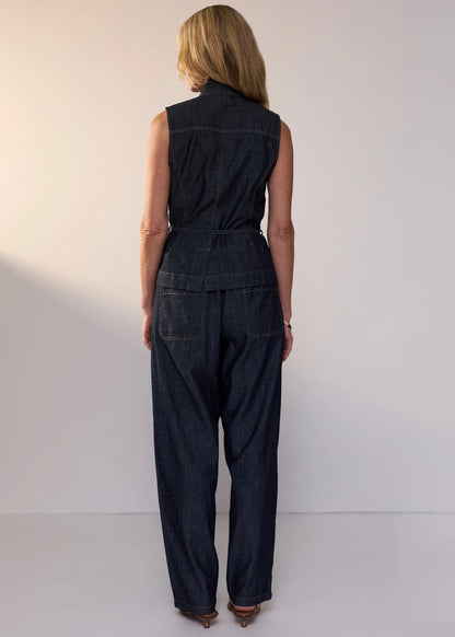 POL - Ozzy Denim Top Dark Denim