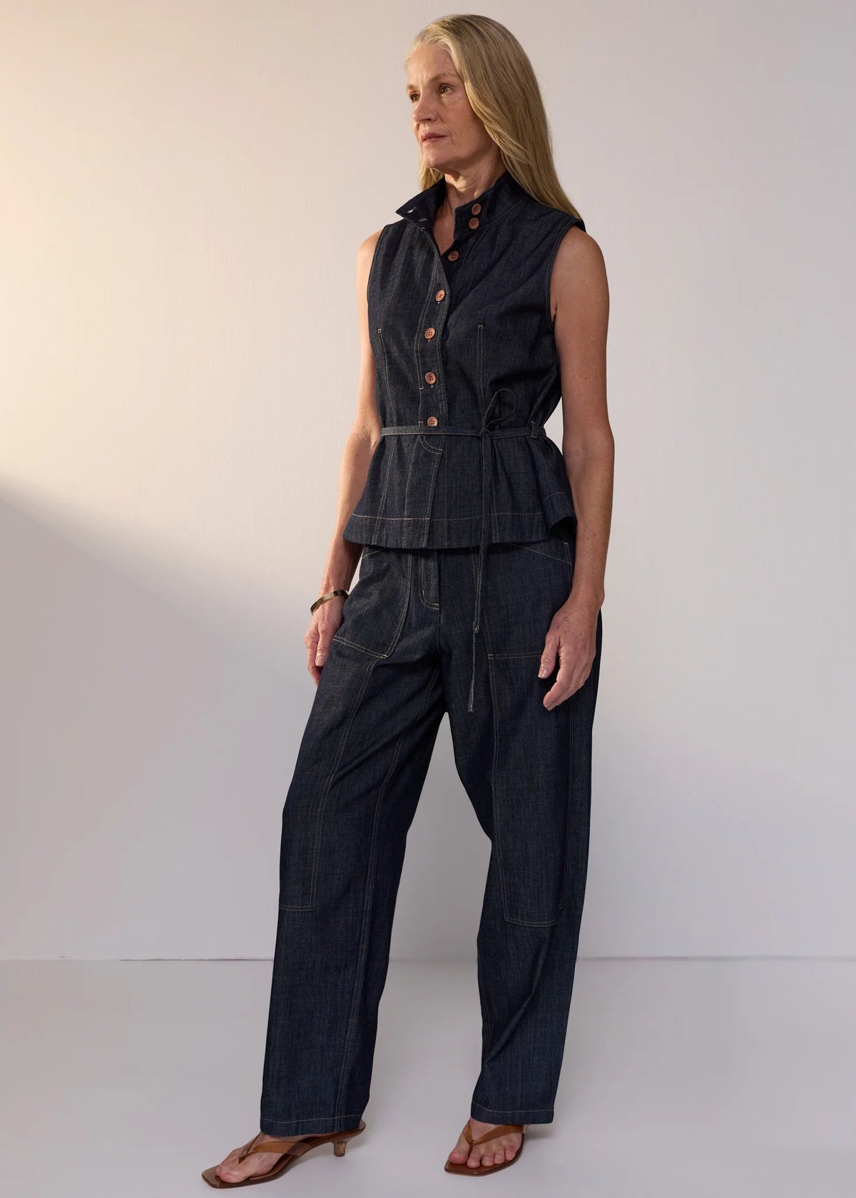 POL - Ozzy Denim Barrel Pant Dark Denim