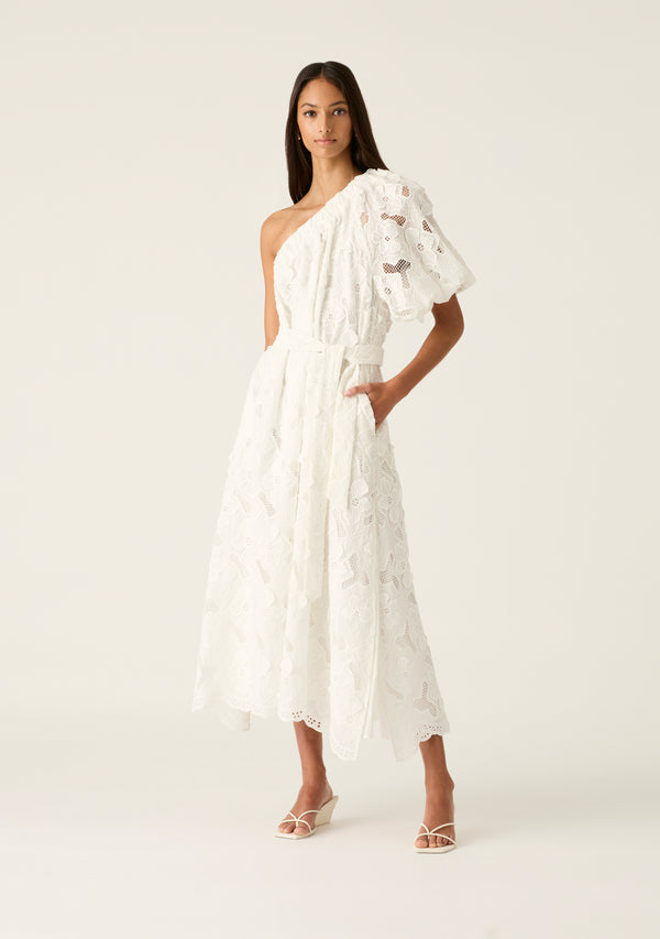 MOS The Label - Luna Embroidery One Shoulder Dress