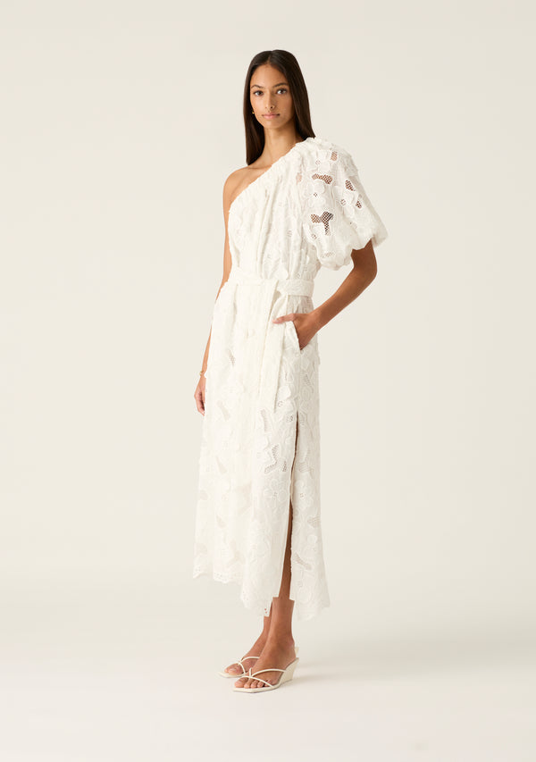 MOS The Label - Luna Embroidery One Shoulder Dress