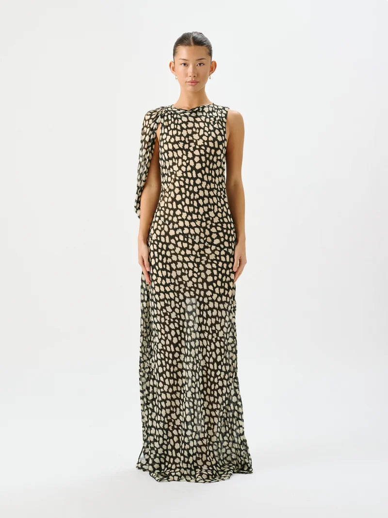 ROAME - Fallon Drape Gown Sauvage Noir