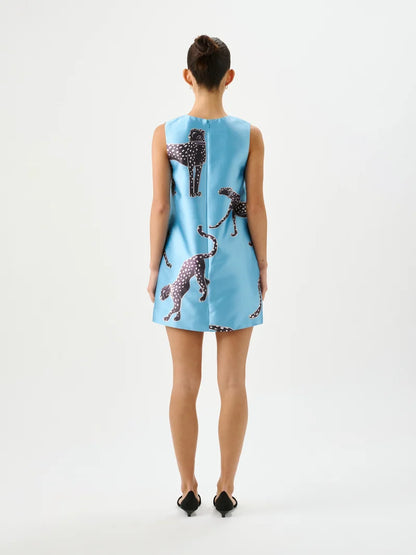 ROAME - Sofia Dress Cheetah Royale Topaz