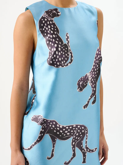 ROAME - Sofia Dress Cheetah Royale Topaz