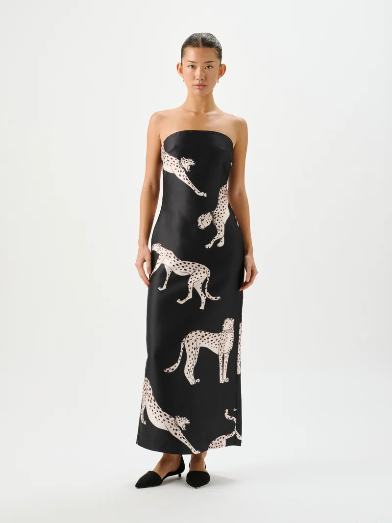 ROAME - Pascal Dress Cheetah Royale Black