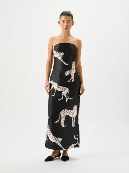 ROAME - Pascal Dress Cheetah Royale Black