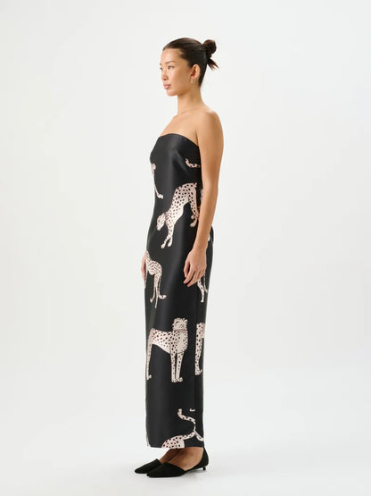 ROAME - Pascal Dress Cheetah Royale Black