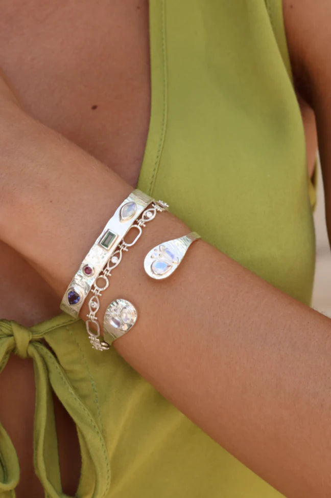 Toni May - Alessia Moonstone Silver Cuff