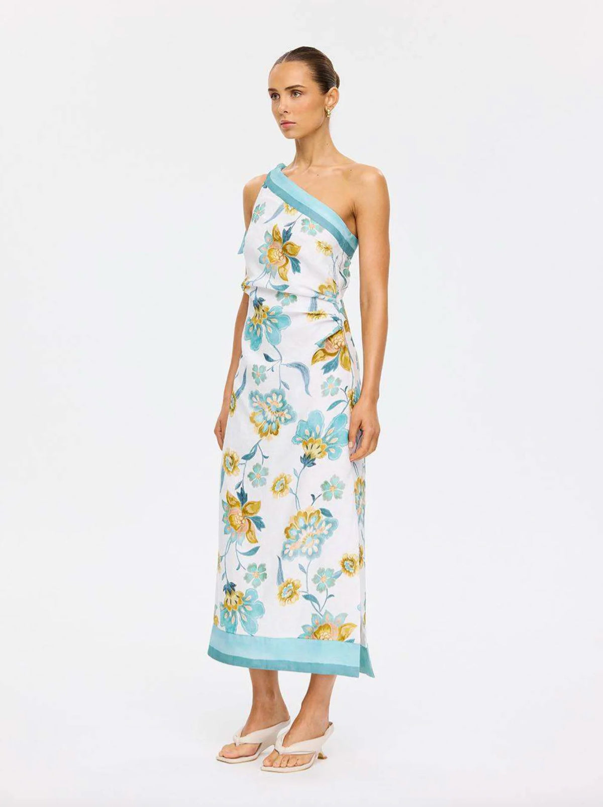 Kivari - Solstice Midi Dress Ivory & Teal