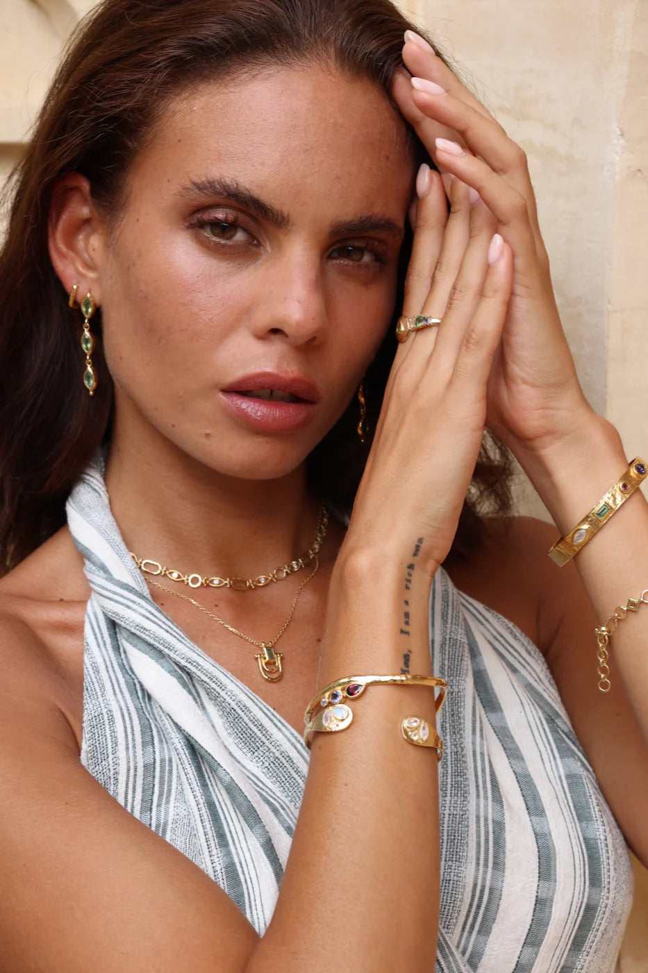 Toni May - Alessia Moonstone Gold Cuff