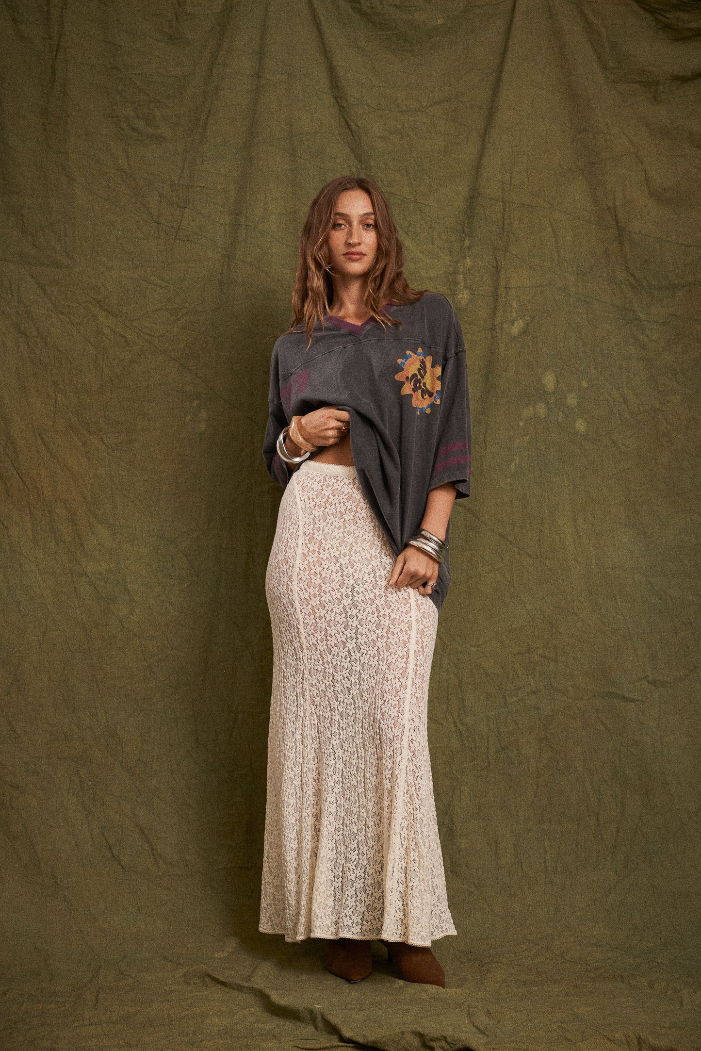 Kinga Csilla - Tarot Lace Mother Maxi Skirt Cream