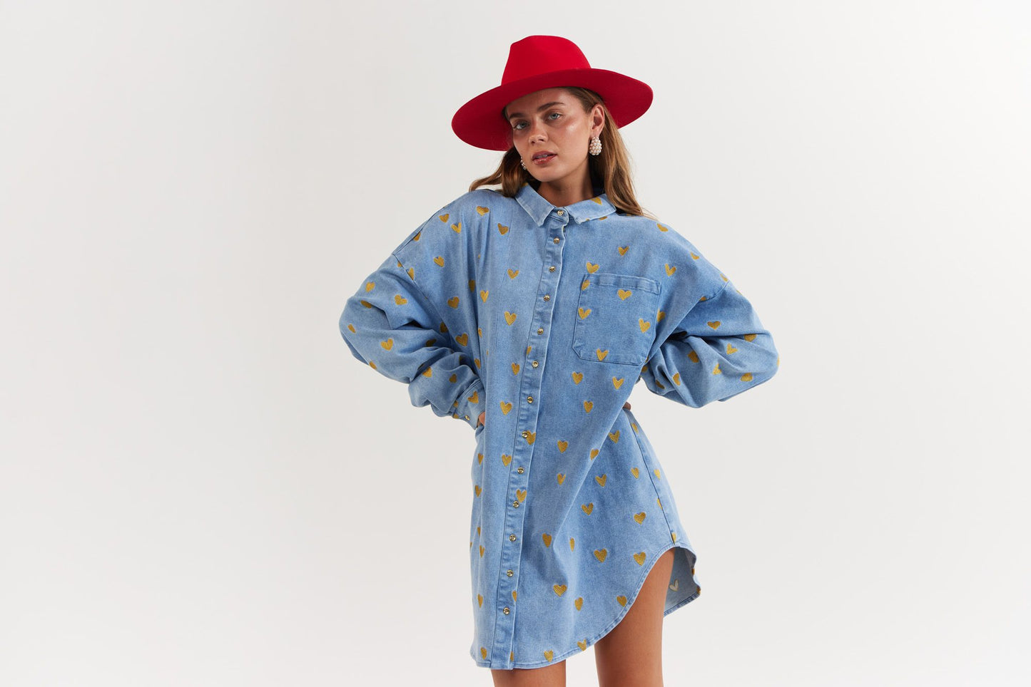 La Bohème Girls - Clyde Shirt Denim Hearts