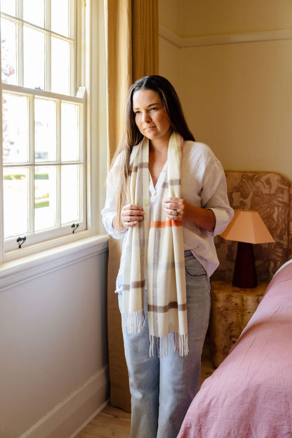 Adelaide Winter Woollen Check Scarf