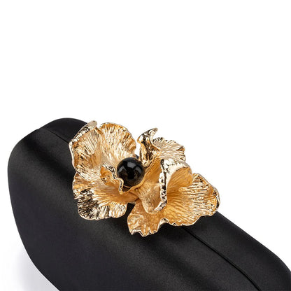 Olga Berg - Adele Orchid Lock Clutch Black