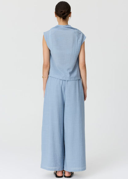 POL - Fennel Cowl Neck Top Blue