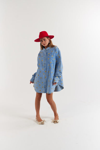 La Bohème Girls - Clyde Shirt Denim Hearts