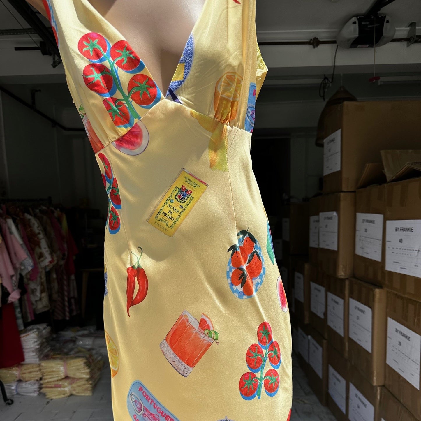 By Frankie - Yellow Tomato & Pasta Maxi Dress