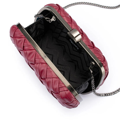 Olga Berg - Haven Woven Clutch Burgundy