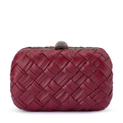 Olga Berg - Haven Woven Clutch Burgundy