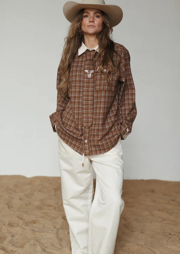 Far Mer - Homestead Check Boyfriend Button Up