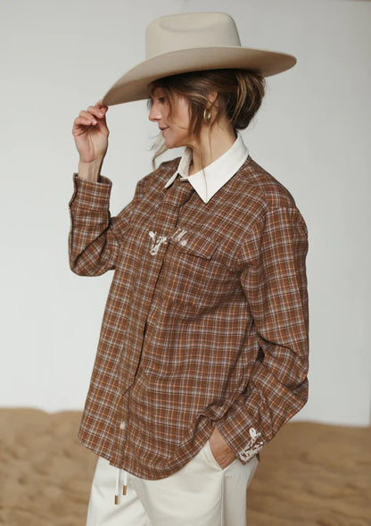 Far Mer - Homestead Check Boyfriend Button Up