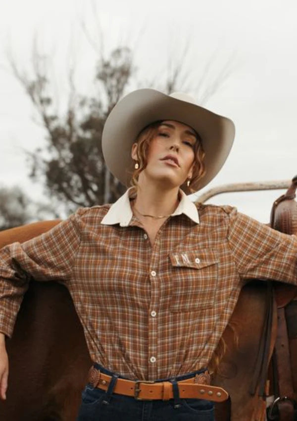 Far Mer - Homestead Check Boyfriend Button Up