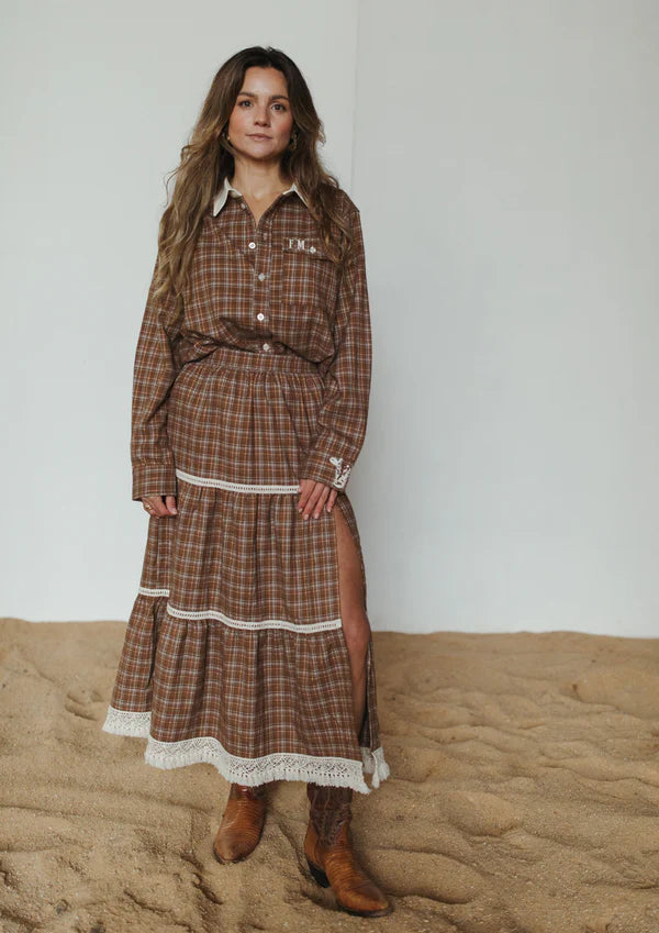 Far Mer - Homestead Check Tiered Skirt