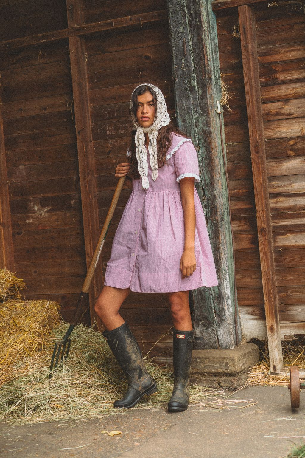 Oak Meadow - Inka Mini Dress in Cottage Red Stripe