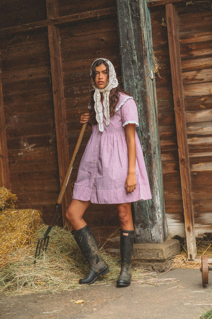 Oak Meadow - Inka Mini Dress in Cottage Red Stripe