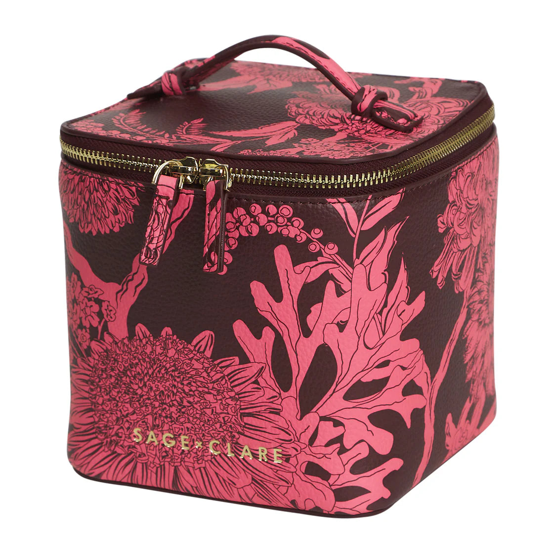 Sage & Clare - Delphine Small Vanity Case Garnet