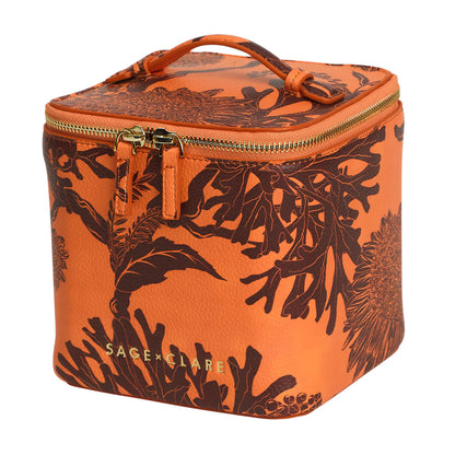 Sage & Clare - Delphine Small Vanity Case Vivid Coral