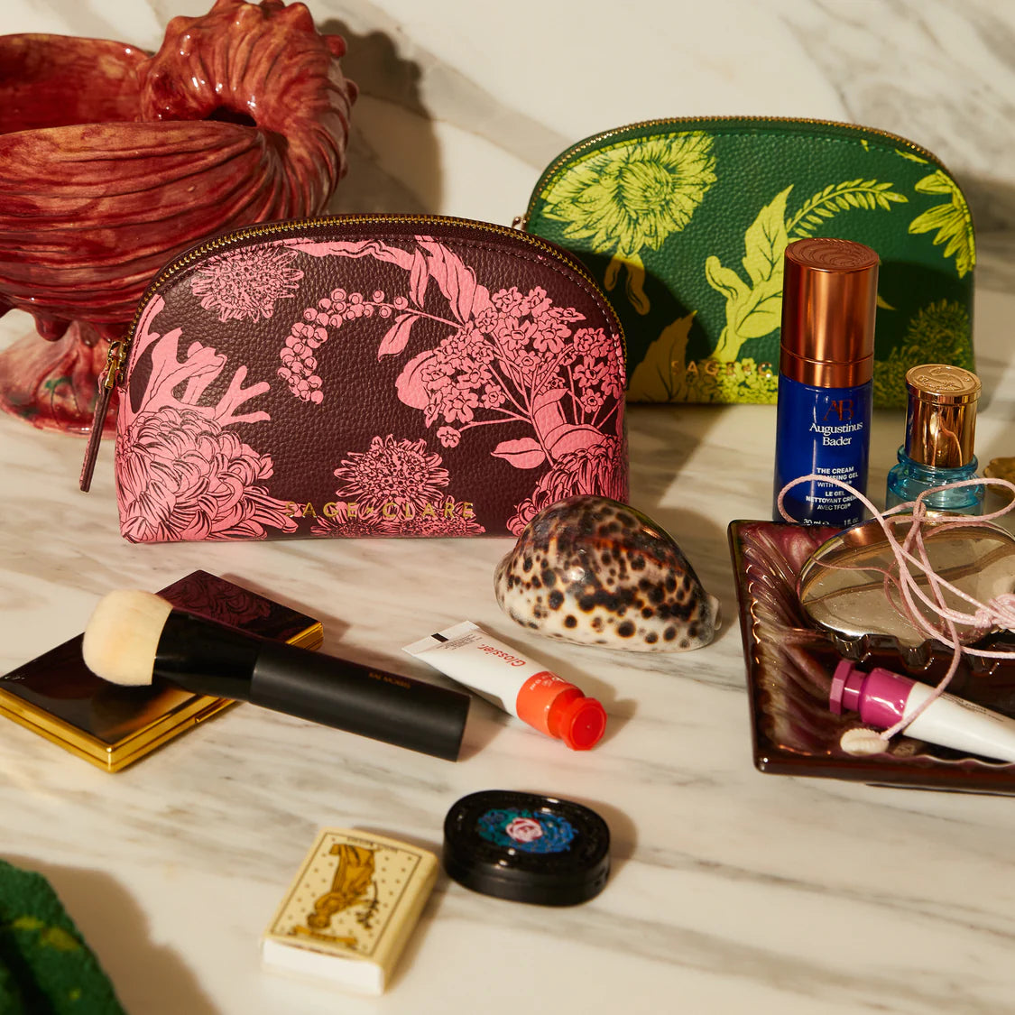 Sage & Clare - Delphine Cosmetic Pouch Garnet