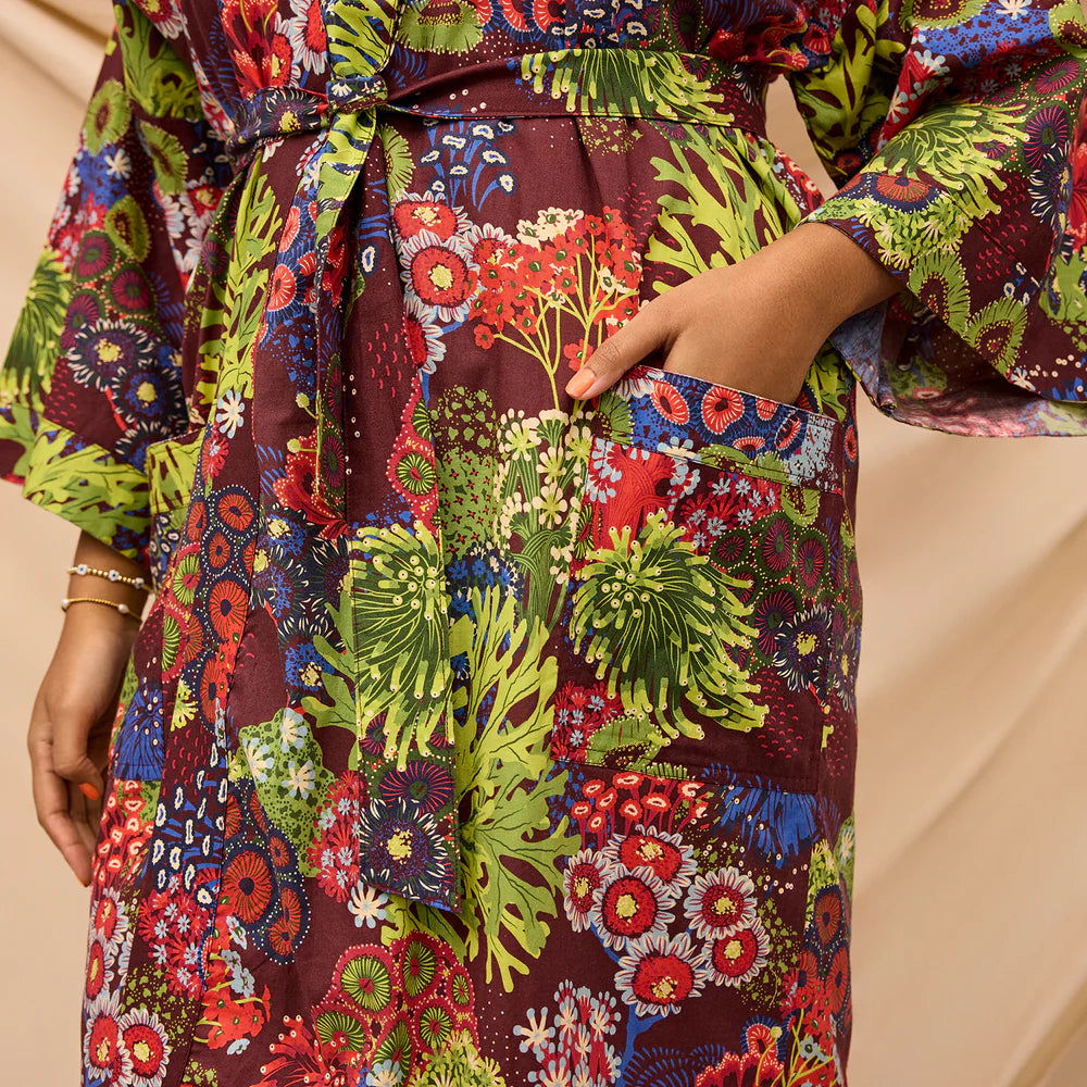 Sage & Clare - Cora Cotton Robe Garnet (Organic Cotton)