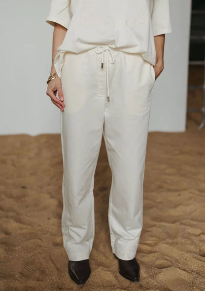 FAR MER - Paisley Emboss Drawstring Pant