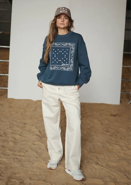 FAR MER - Paisley Emboss Drawstring Pant