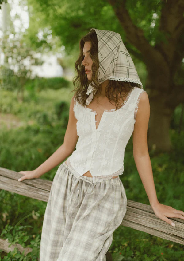 Far Mer - 'Pasture Plaid' Bandana Scarf Cotton