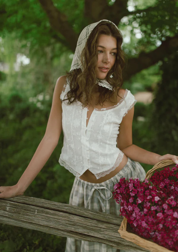 Far Mer - 'Pasture Plaid' Bandana Scarf Cotton
