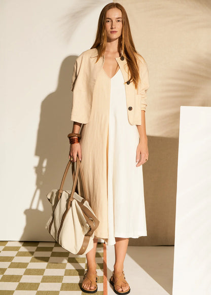 POL - Saga Two Tone Dress  Butter/Ivory