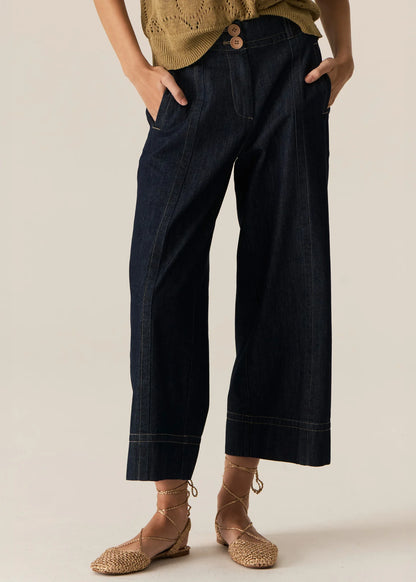 POL - Carsen Crop Denim Pant in Dark Wash